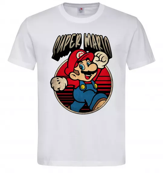 Мужская футболка Super Mario retro Белый фото