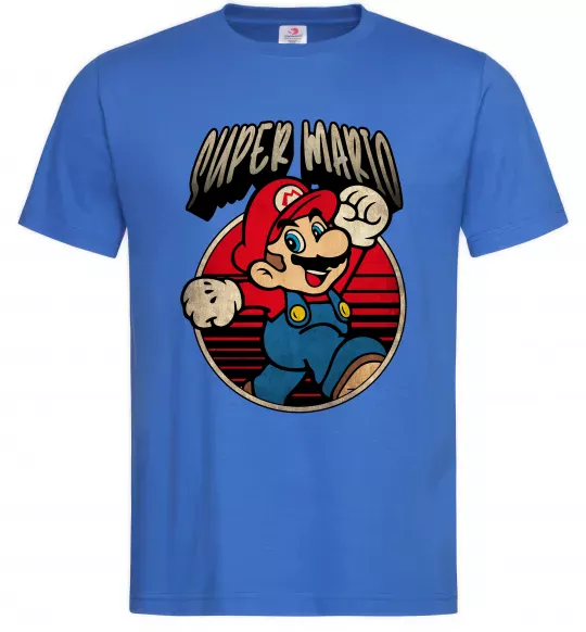 Мужская футболка Super Mario retro Ярко-синий фото