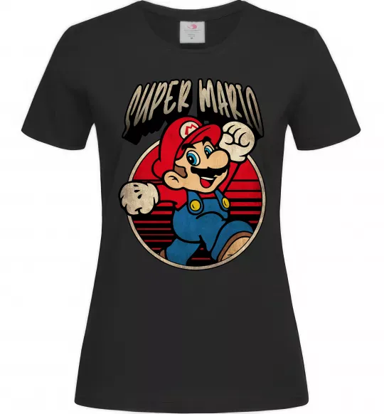 Жіноча футболка Super Mario retro Чорний фото