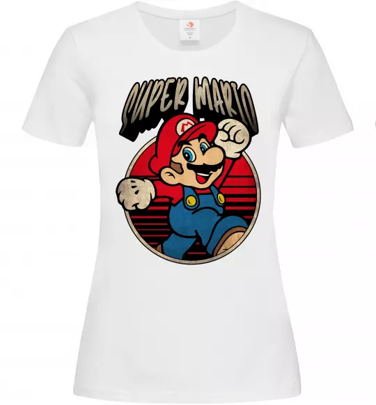 Жіноча футболка Super Mario retro Білий фото