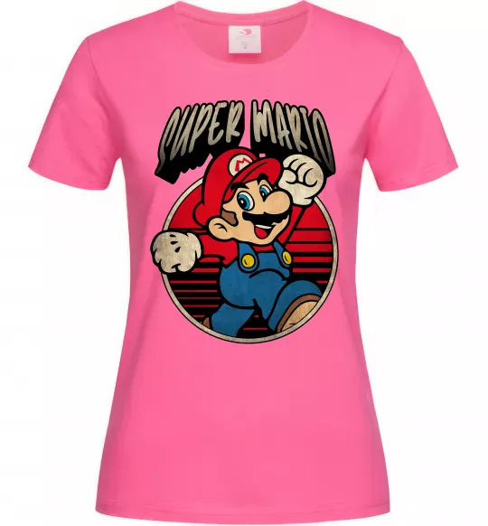 Жіноча футболка Super Mario retro Яскраво-рожевий фото
