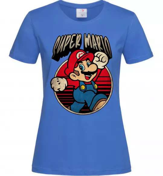 Жіноча футболка Super Mario retro Яскраво-синій фото