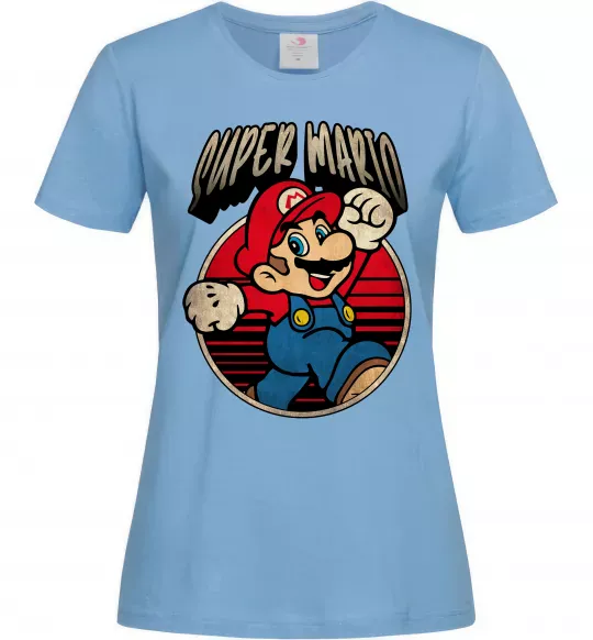 Жіноча футболка Super Mario retro Блакитний фото