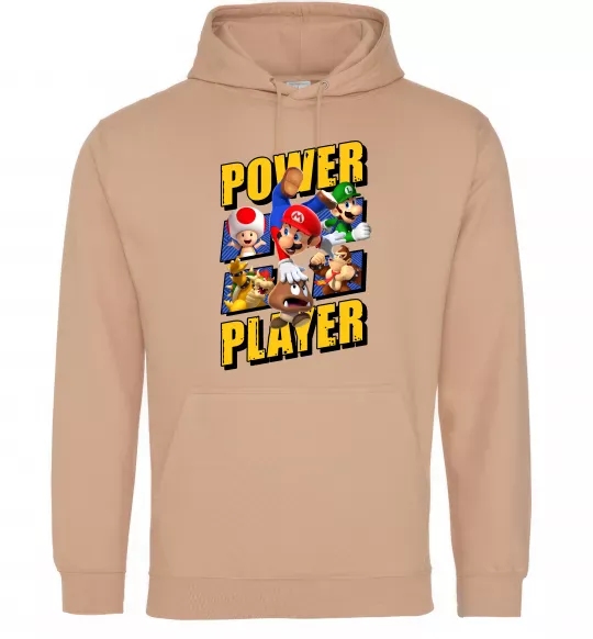 Женская толстовка (худи) Power Player Песочный фото