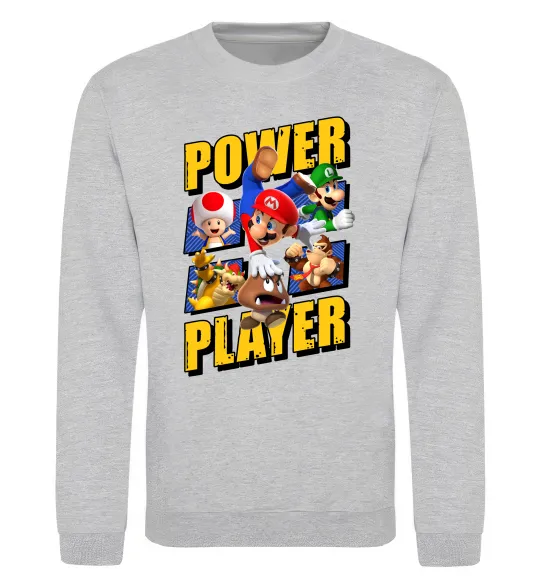 Свитшот Power Player Серый меланж фото