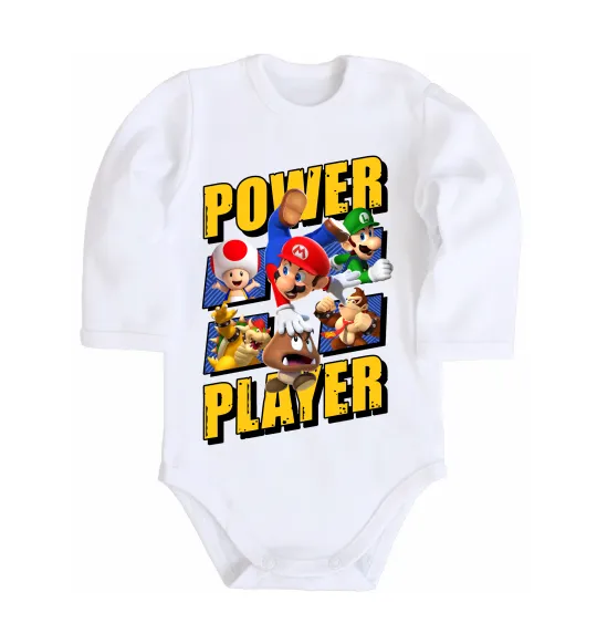 Детский боди Power Player Белый фото