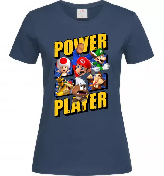 Жіноча футболка Power Player Темно-синій фото