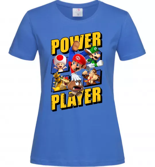 Жіноча футболка Power Player Яскраво-синій фото