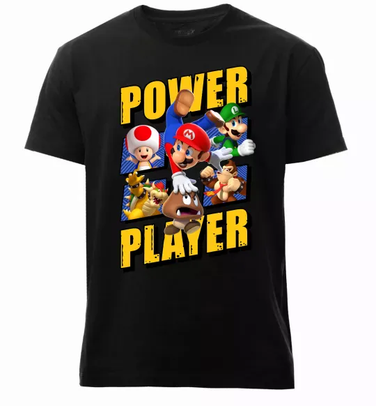 Чоловіча преміум футболка Power Player Чорний фото