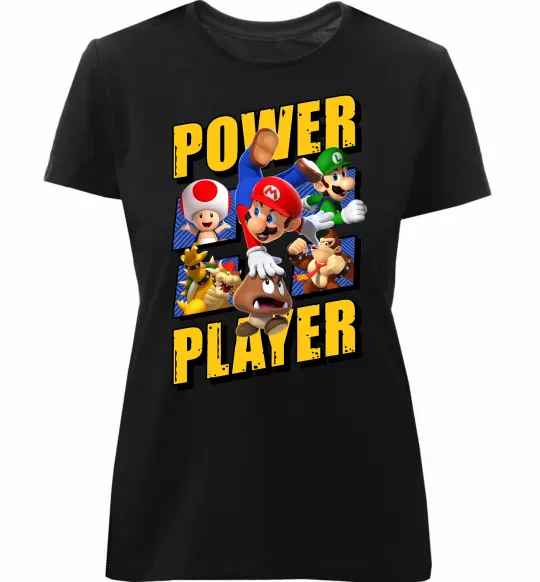 Женская премиум футболка Power Player Черный фото