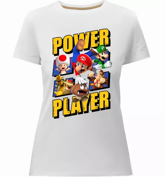 Женская премиум футболка Power Player Белый фото