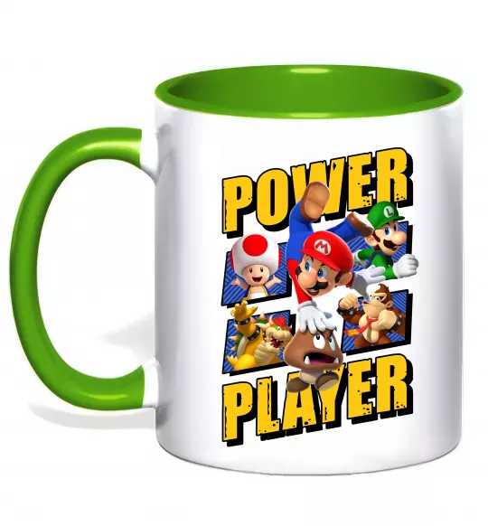 Чашка з кольоровою ручкою Power Player Зелений фото