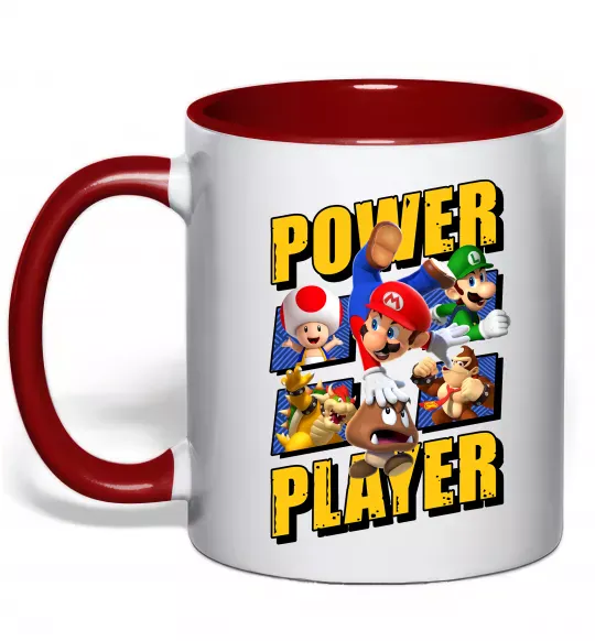 Чашка з кольоровою ручкою Power Player Червоний фото