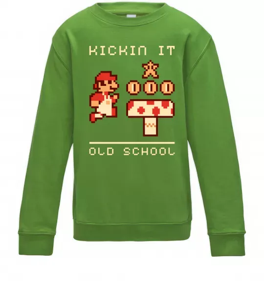 Детский Свитшот Kickin it oldschool Лаймовый фото