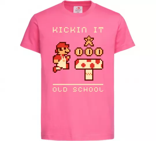 Детская футболка Kickin it oldschool Ярко-розовый фото