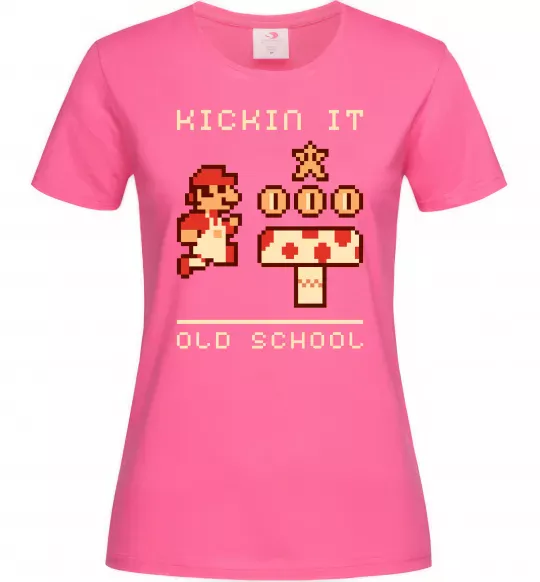Жіноча футболка Kickin it oldschool Яскраво-рожевий фото