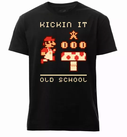 Чоловіча преміум футболка Kickin it oldschool Чорний фото