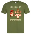 Мужская футболка Kickin it oldschool Оливковый фото