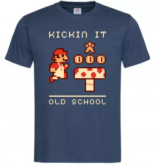 Мужская футболка Kickin it oldschool Темно-синий фото