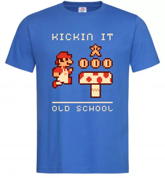 Мужская футболка Kickin it oldschool Ярко-синий фото