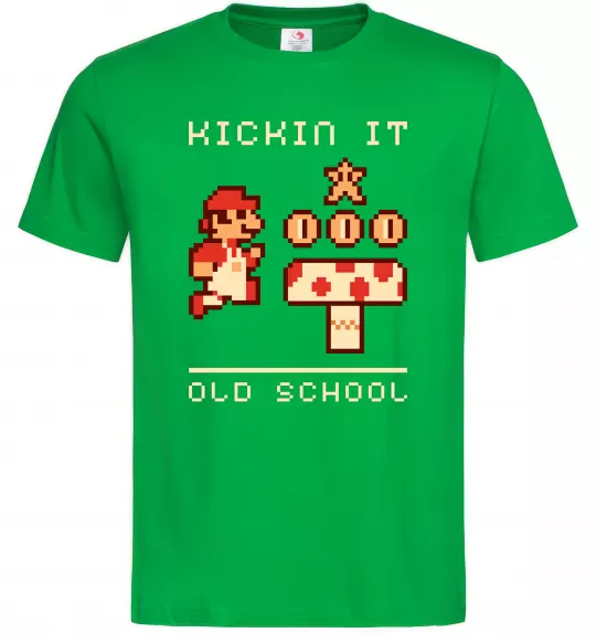 Мужская футболка Kickin it oldschool Зеленый фото