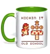 Чашка с цветной ручкой Kickin it oldschool Зеленый фото