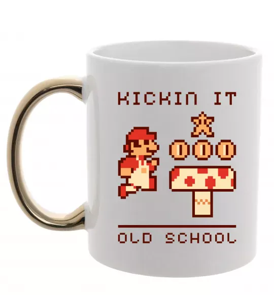 Чашка с цветной ручкой Kickin it oldschool Золото фото