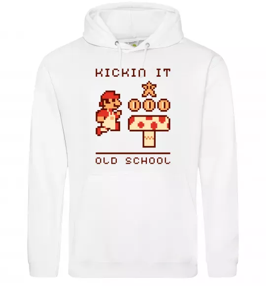Мужская толстовка (худи) Kickin it oldschool Белый фото