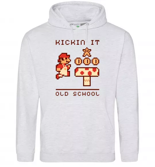 Женская толстовка (худи) Kickin it oldschool Серый меланж фото