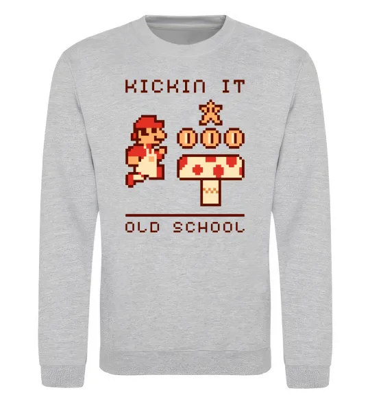 Свитшот Kickin it oldschool Серый меланж фото
