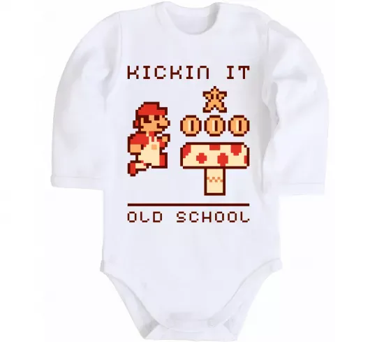 Детский боди Kickin it oldschool Белый фото