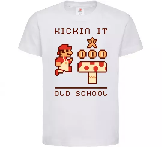 Детская футболка Kickin it oldschool Белый фото