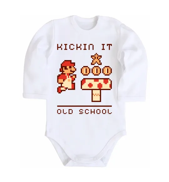 Детский боди Kickin it oldschool Белый фото