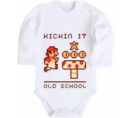 Дитячий бодік Kickin it oldschool Білий фото
