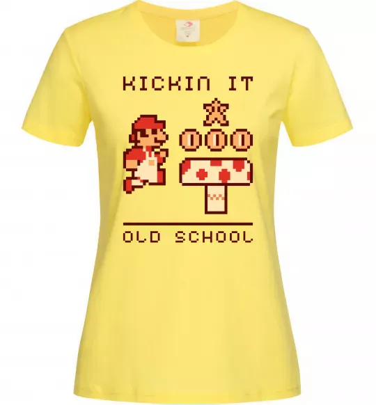 Жіноча футболка Kickin it oldschool Лимонний фото