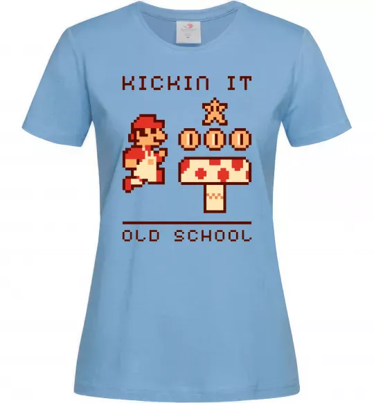 Жіноча футболка Kickin it oldschool Блакитний фото