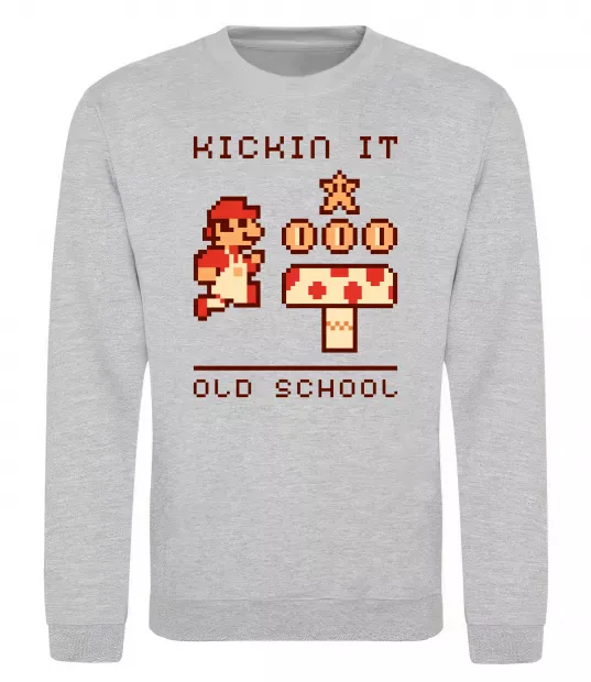 Світшот Kickin it oldschool Сірий меланж фото