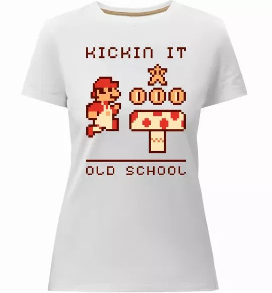 Женская премиум футболка Kickin it oldschool Белый фото