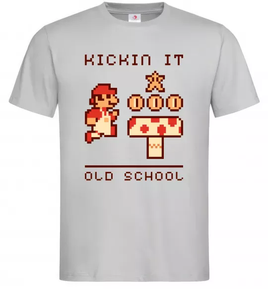 Мужская футболка Kickin it oldschool Серый фото