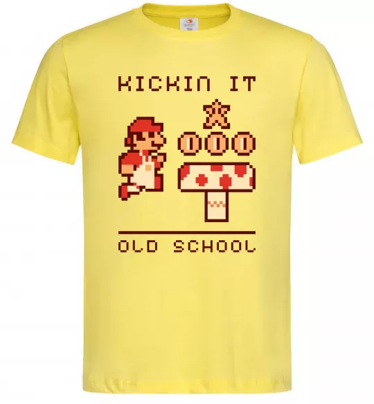 Мужская футболка Kickin it oldschool Лимонный фото