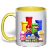 Чашка з кольоровою ручкою Mario Bros Deluxe Сонячно жовтий фото