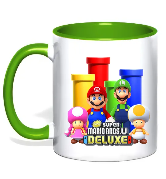 Чашка з кольоровою ручкою Mario Bros Deluxe Лаймовий фото