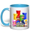 Чашка з кольоровою ручкою Mario Bros Deluxe Блакитний фото