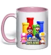 Чашка з кольоровою ручкою Mario Bros Deluxe Ніжно рожевий фото