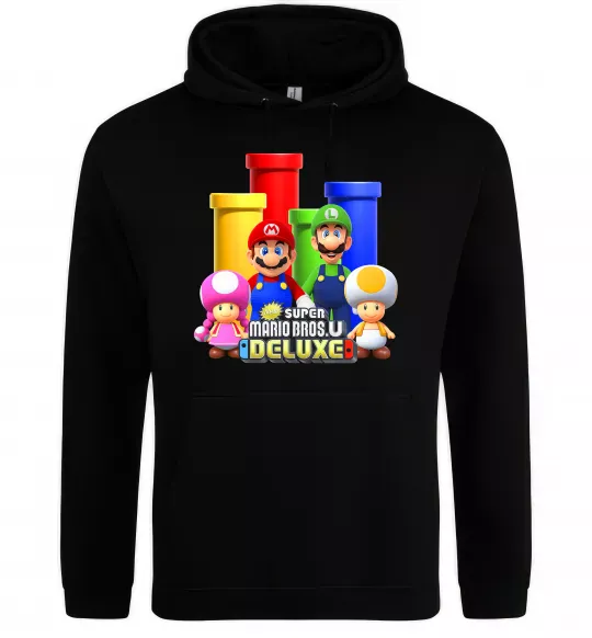 Чоловіча толстовка (худі) Mario Bros Deluxe Чорний фото