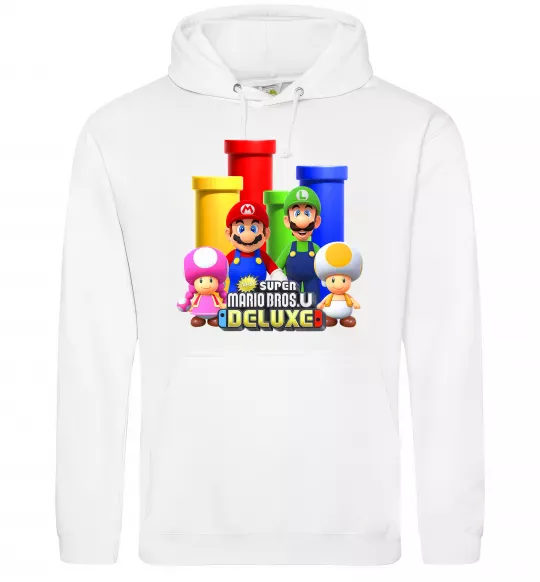Чоловіча толстовка (худі) Mario Bros Deluxe Білий фото