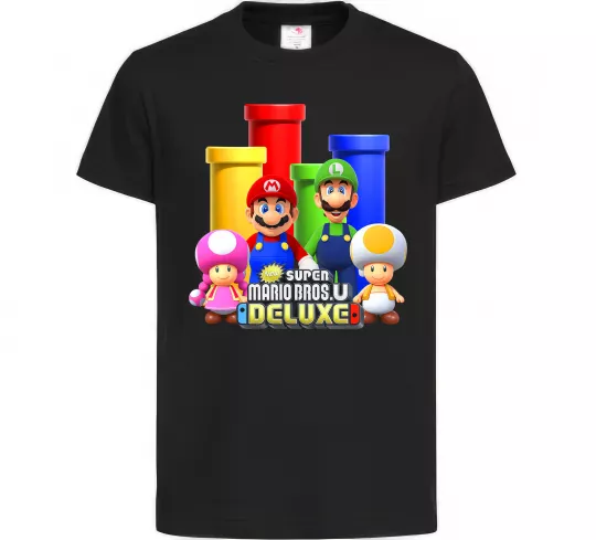 Дитяча футболка Mario Bros Deluxe Чорний фото