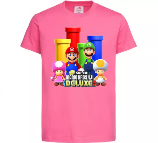 Дитяча футболка Mario Bros Deluxe Яскраво-рожевий фото