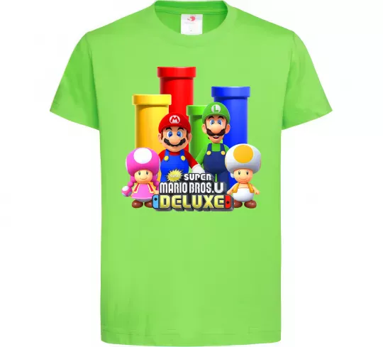 Дитяча футболка Mario Bros Deluxe Лаймовий фото