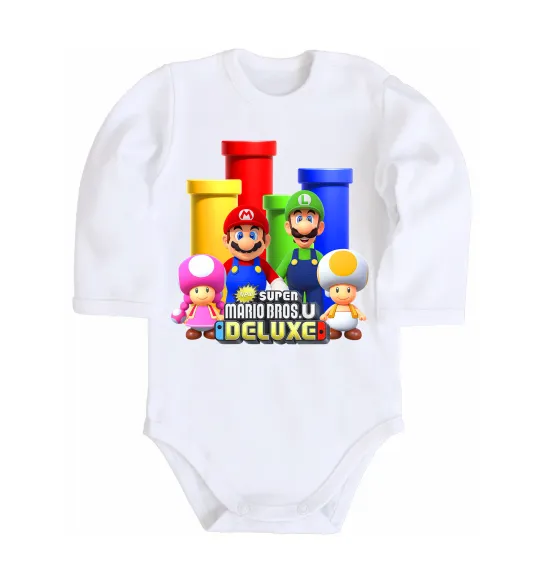 Детский боди Mario Bros Deluxe Белый фото